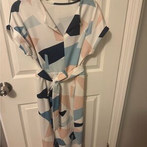 Geometric Print Midi Dress